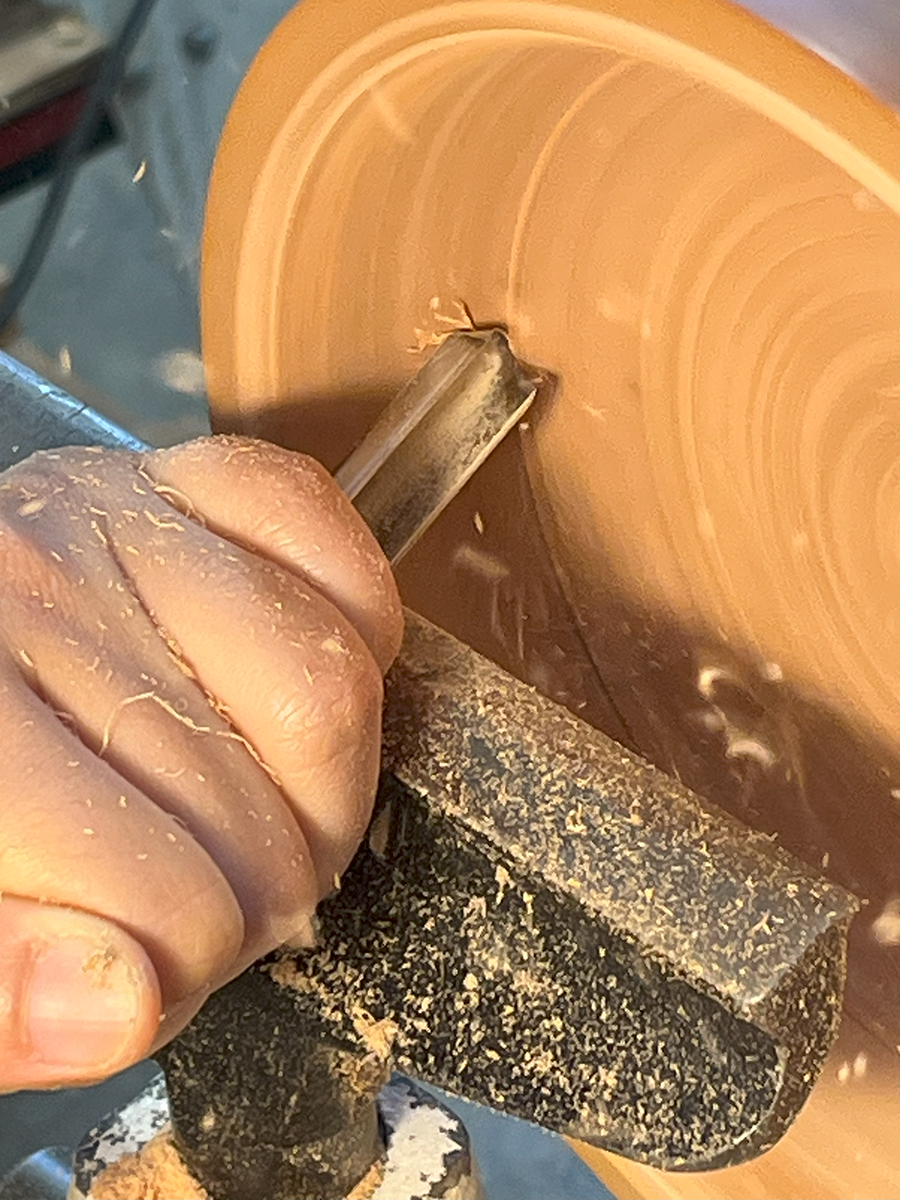 bowl turning closeup